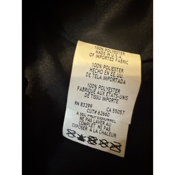 Helene Blake Sequin Faux Wrap Evening Blouse Women 14 Lace Sleeve V Neck Black - Picture 8 of 8